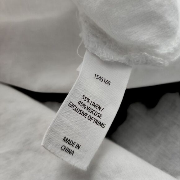 Tommy Hilfiger Linen Blend Summer Midi Dress Medium White Beachy Lightweight - Picture 6 of 9